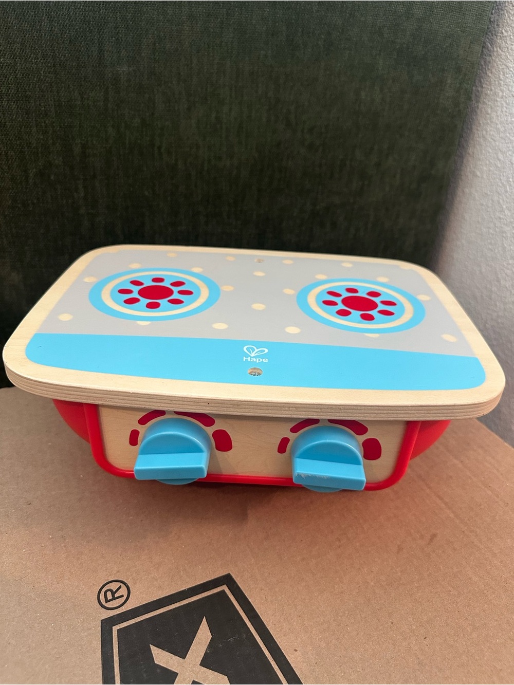 Hape Blue & Red Wooden Play Stove for Kids